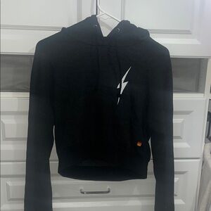 Aviator Nation Black Cropped Hoodie